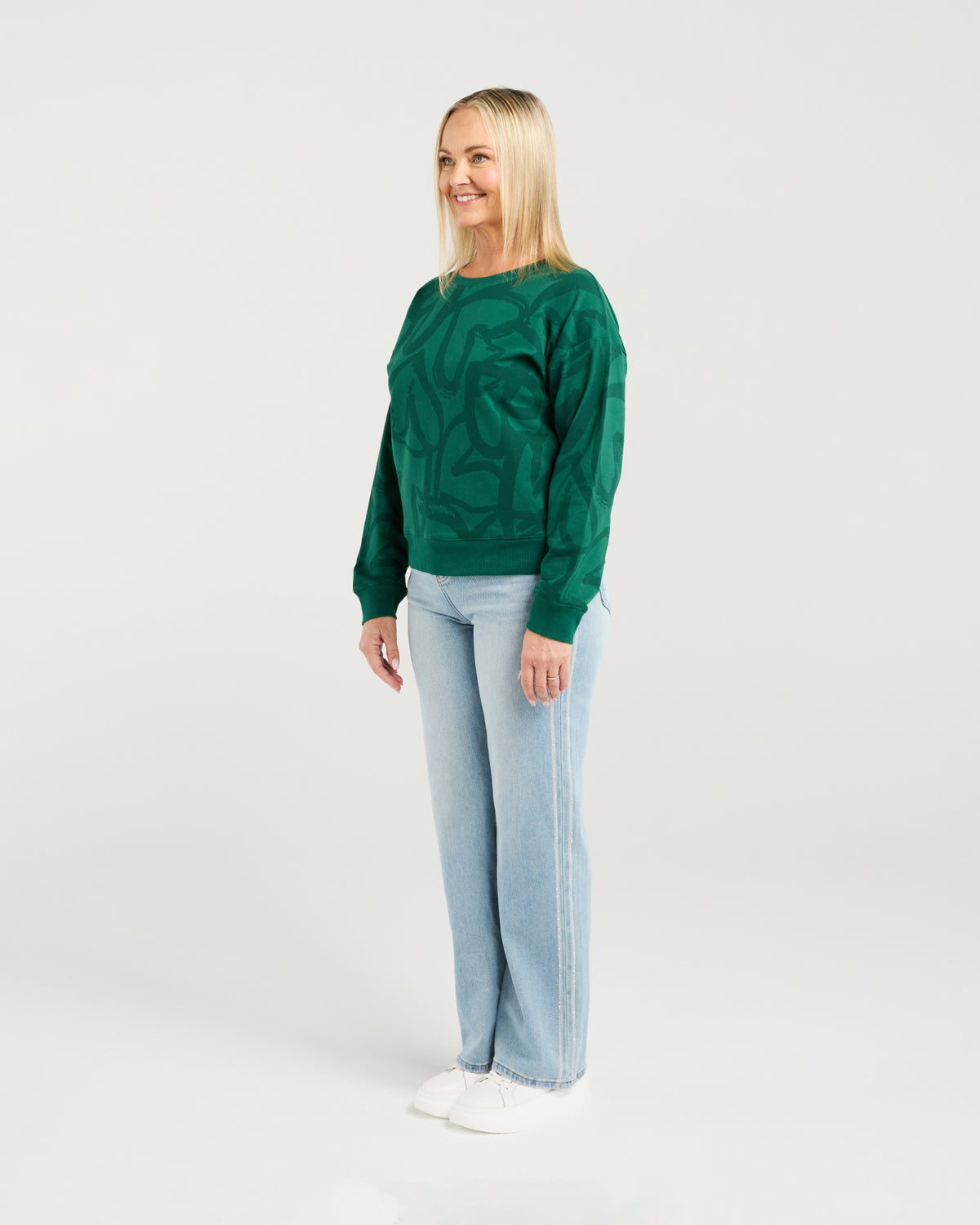 Zafina Verona Jumper Green Hearts