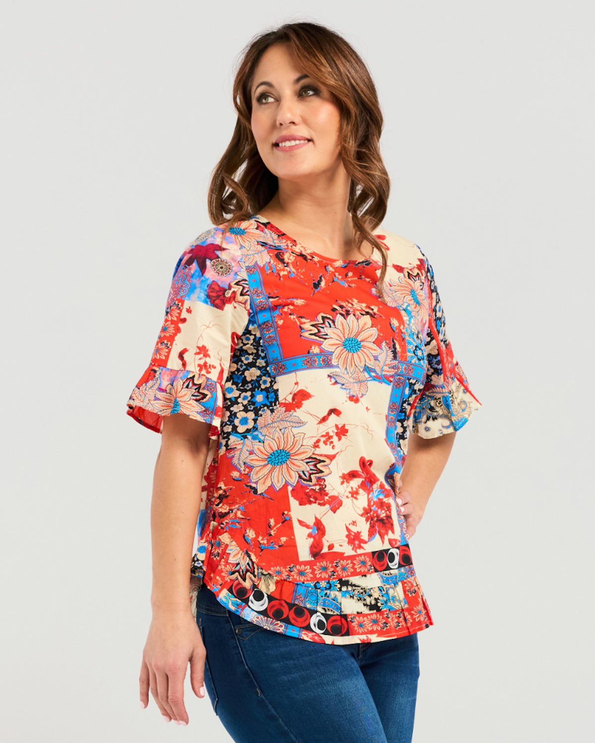 Zafina Leah Top - Red Mix