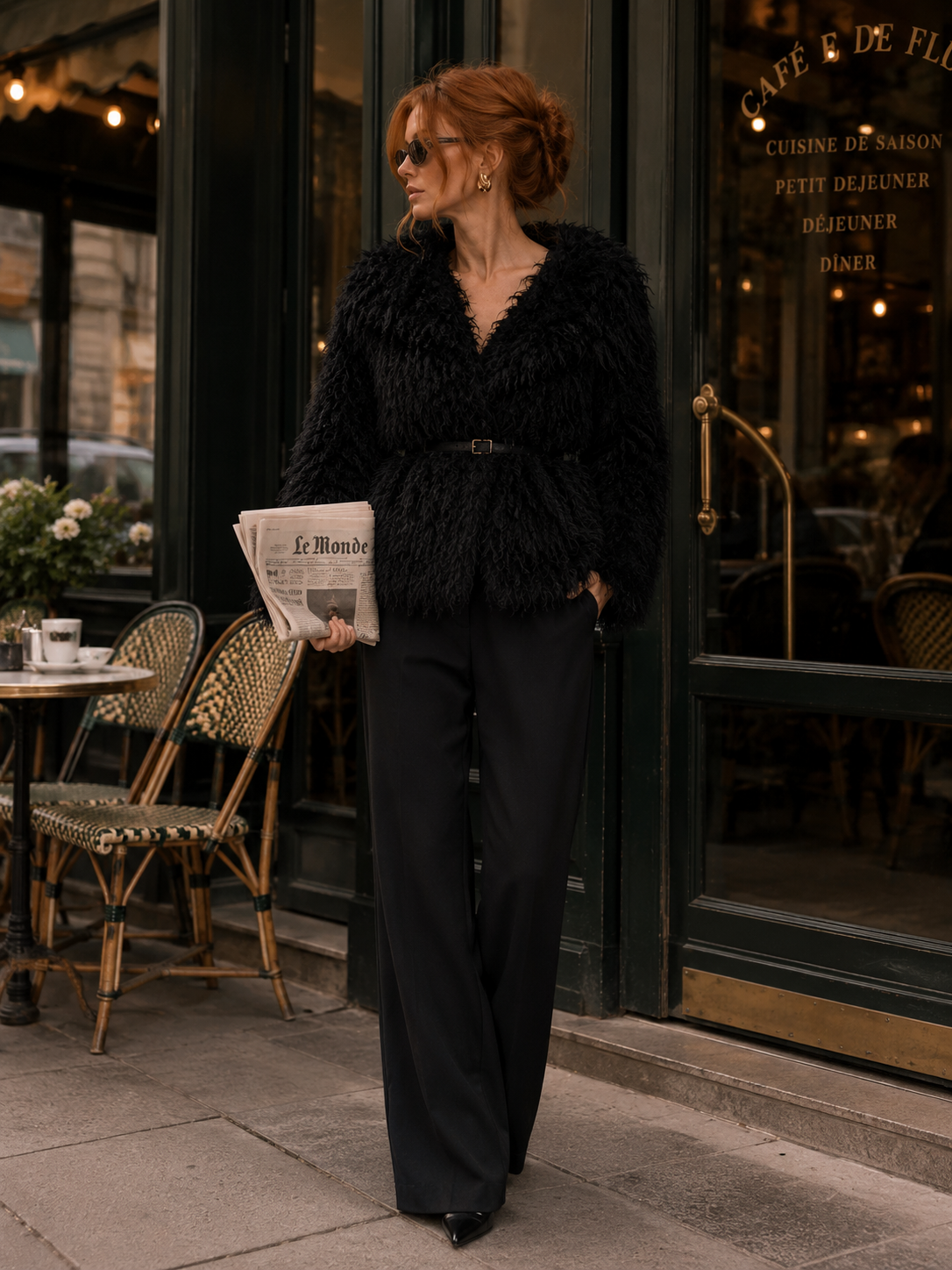 Gaudi Fluffy Black Jacket