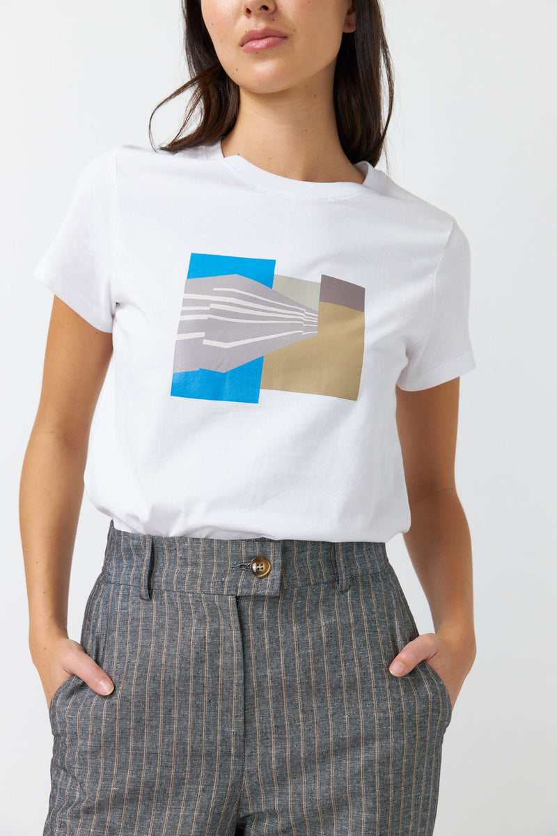 Kate Sylvester Desert Stripe T-Shirt White