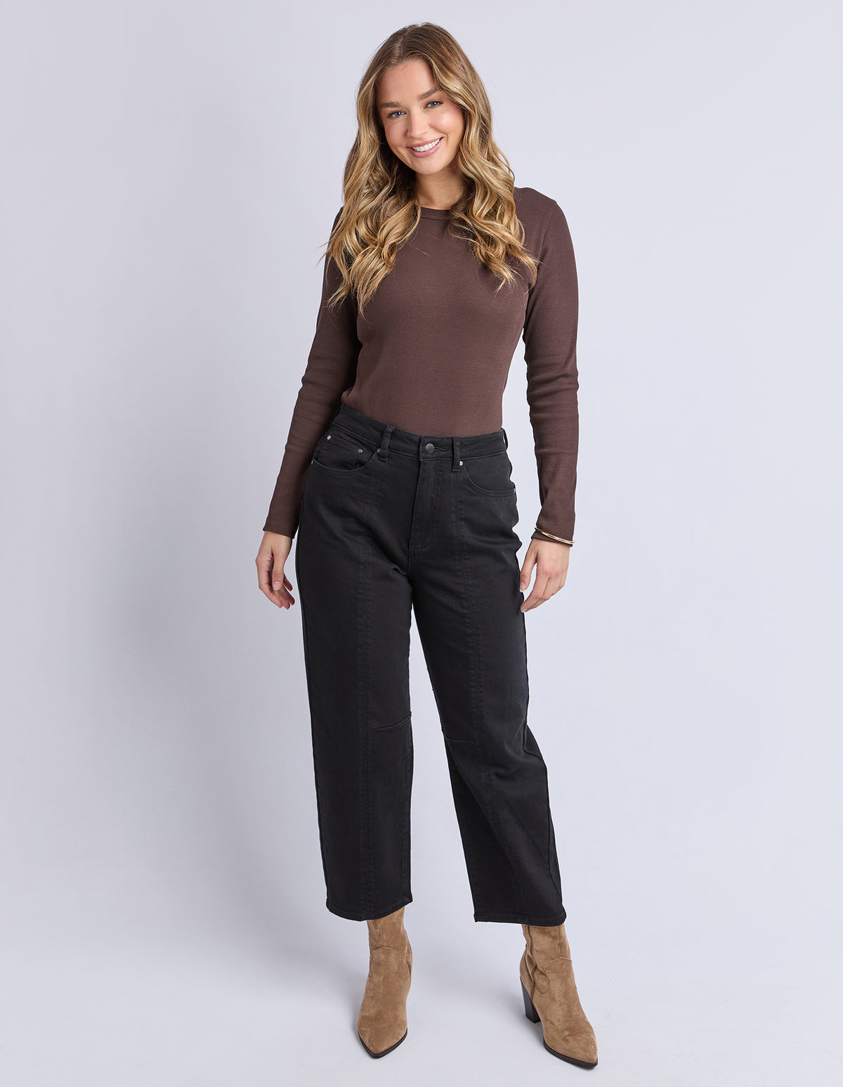 Foxwood Ambrose Barrel Jean - Black