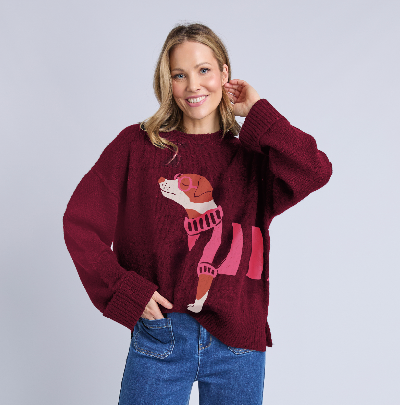 Elm Annie Intersia Knit Maro