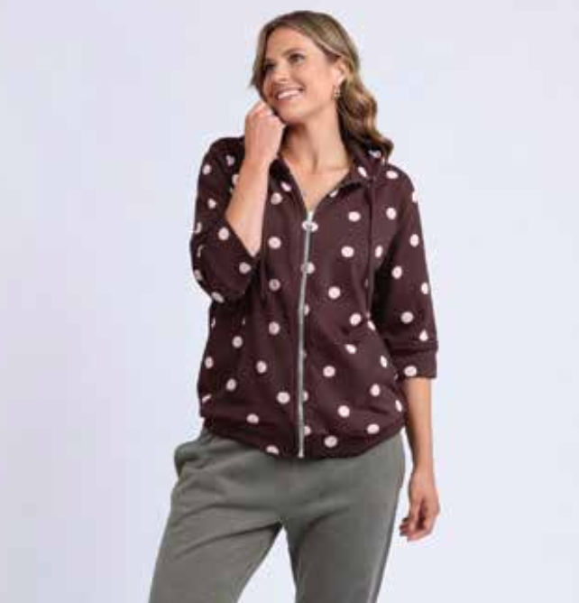 Elm Beachy Spot Hoodie Chocolate