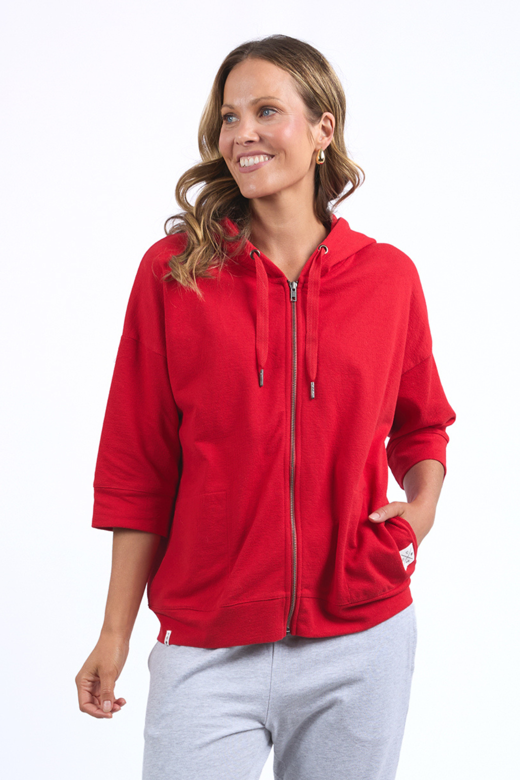 Elm Beachy Zip Hoodie Poppy