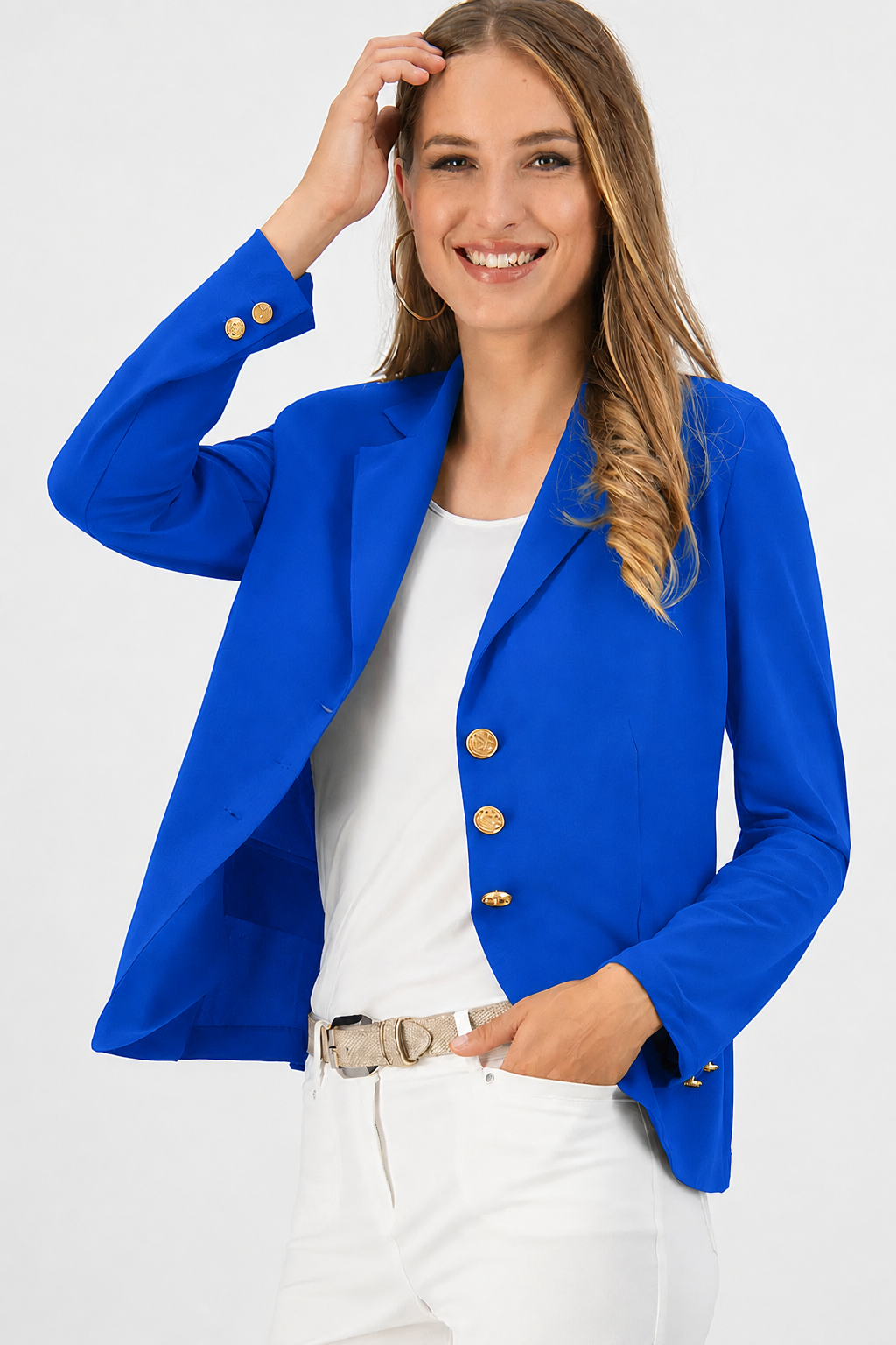 Paula Ryan Summer Boyfriend Jacket - Greek Blue