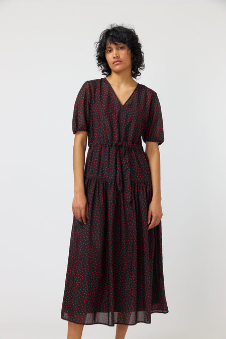 Toby Mela Dress Chocolate Embroidery