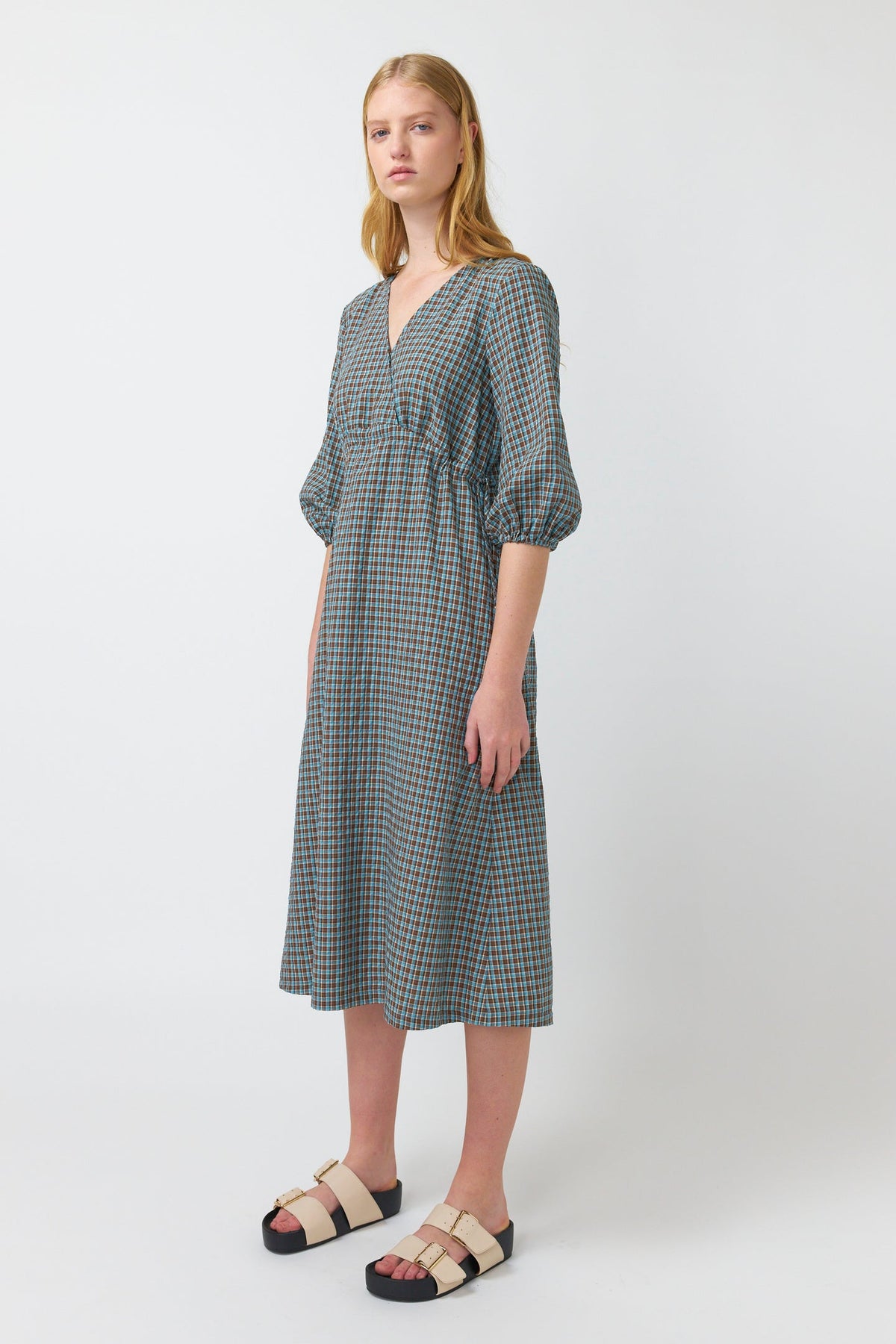 Sylvester Checked Dress Nile Blue