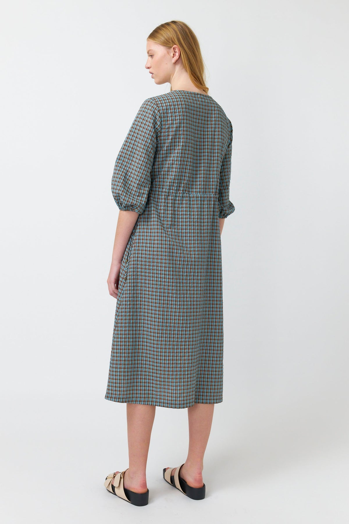 Sylvester Checked Dress Nile Blue