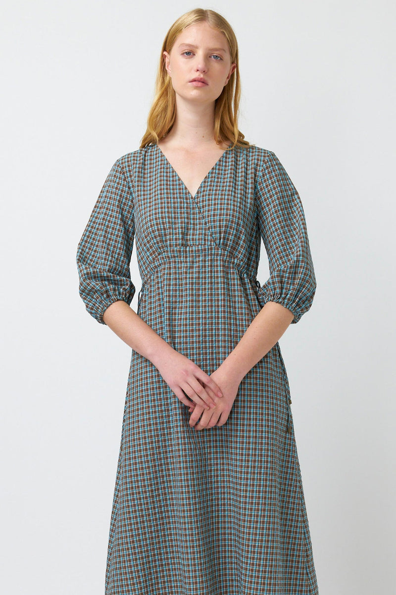 Sylvester Checked Dress Nile Blue