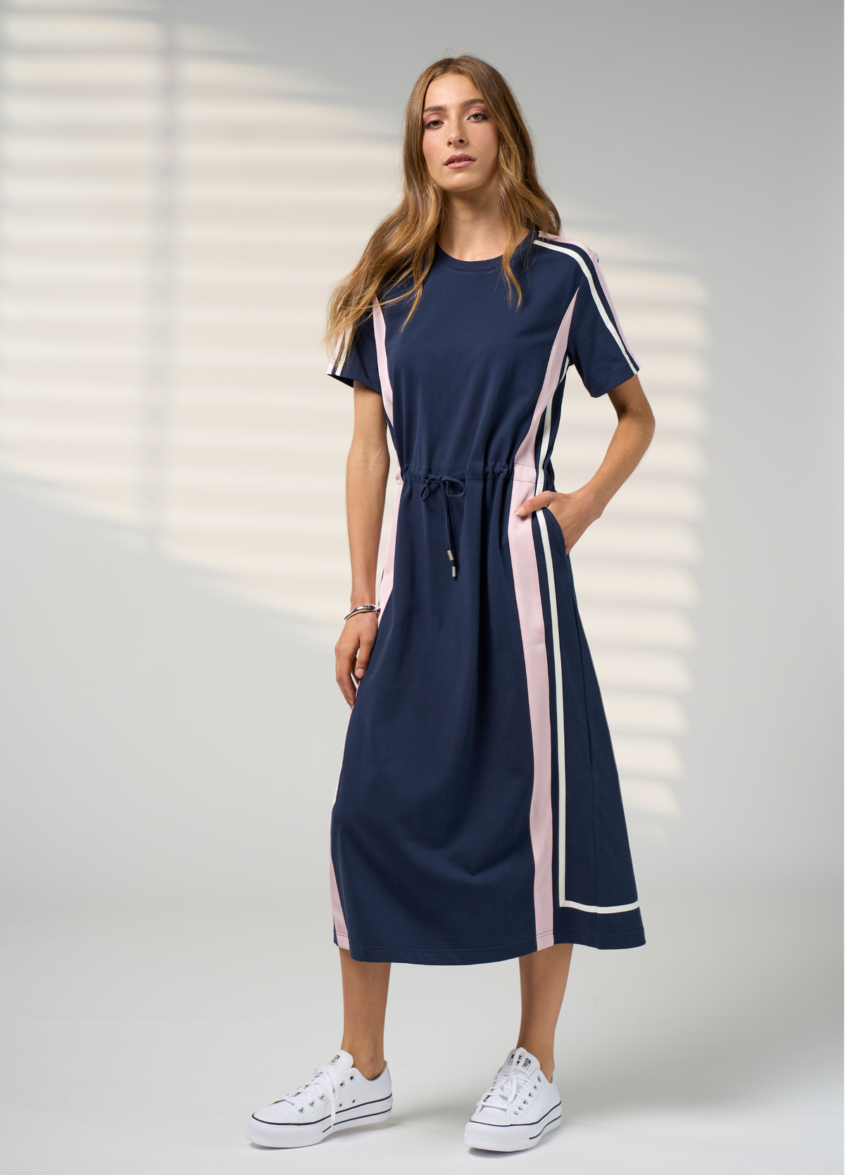 Madly Sweetly Contour Dress Navy Blush