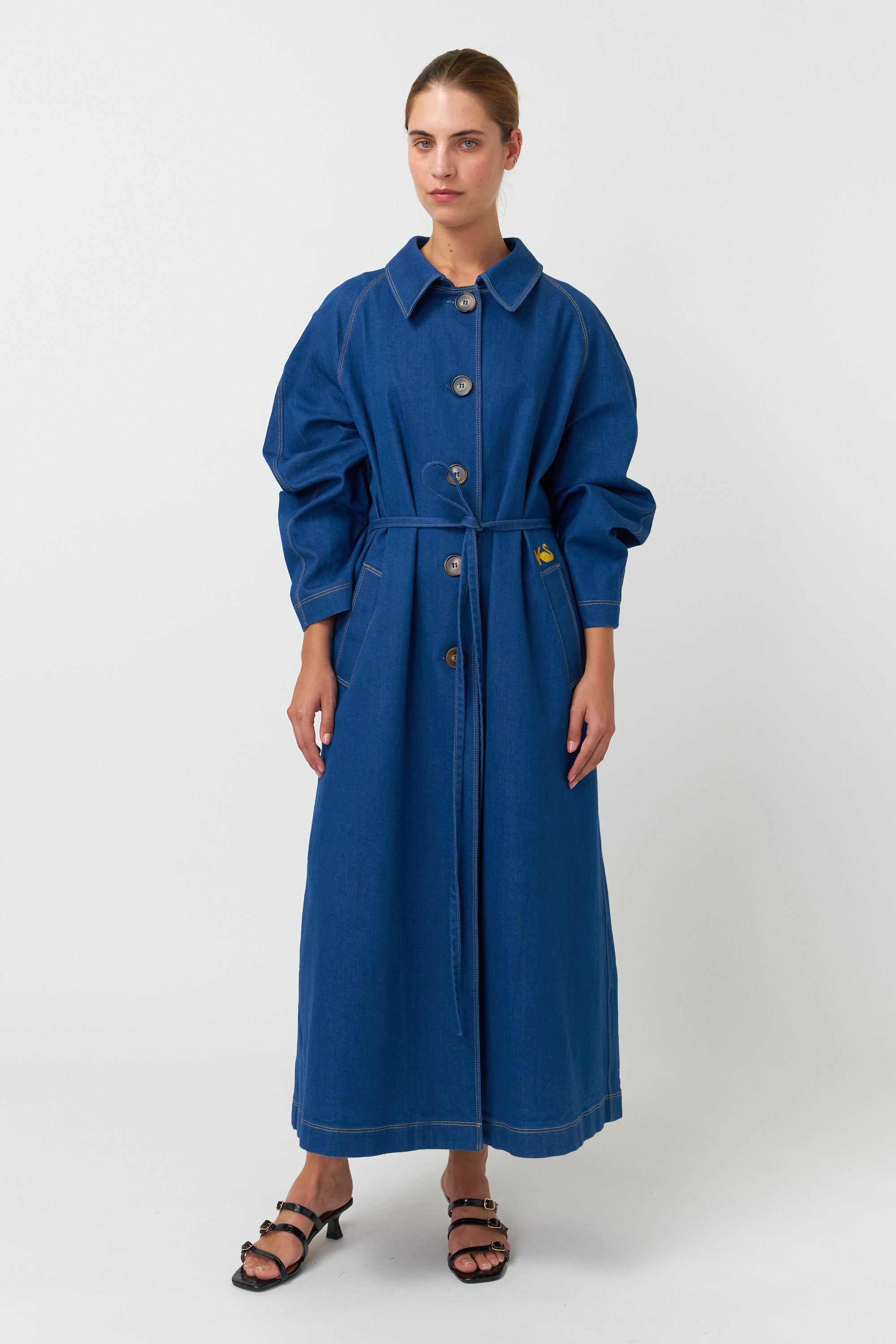 Kate Sylvester Cooper Coat Indigo – ROSSELLINI + SHINE