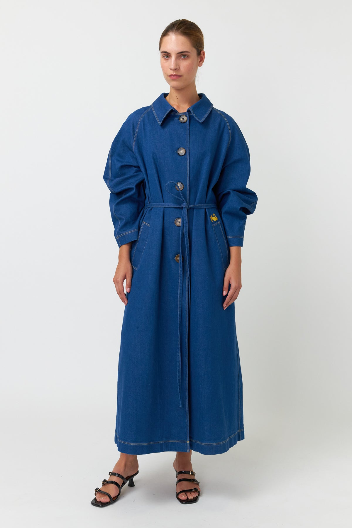 Kate Sylvester Cooper Coat Indigo – ROSSELLINI + SHINE