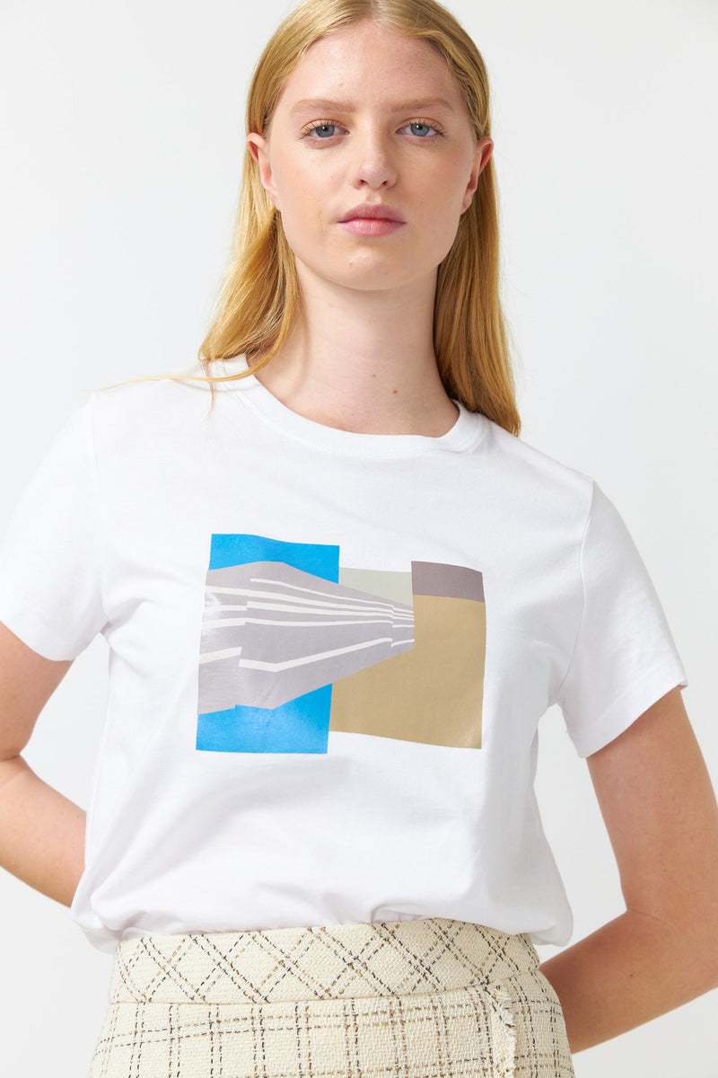 Kate Sylvester Desert Stripe T-Shirt White