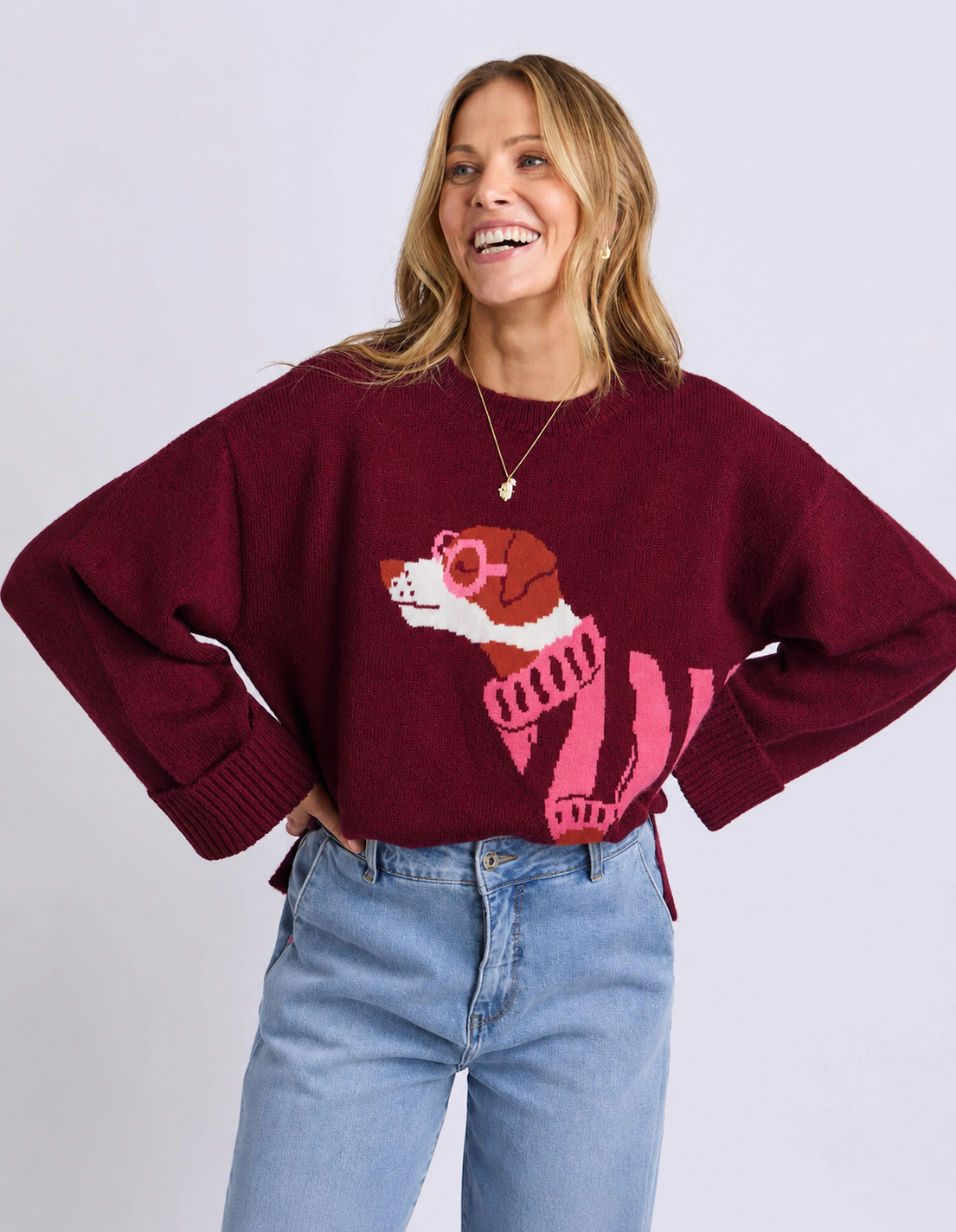 Elm Annie Intersia Knit Maro