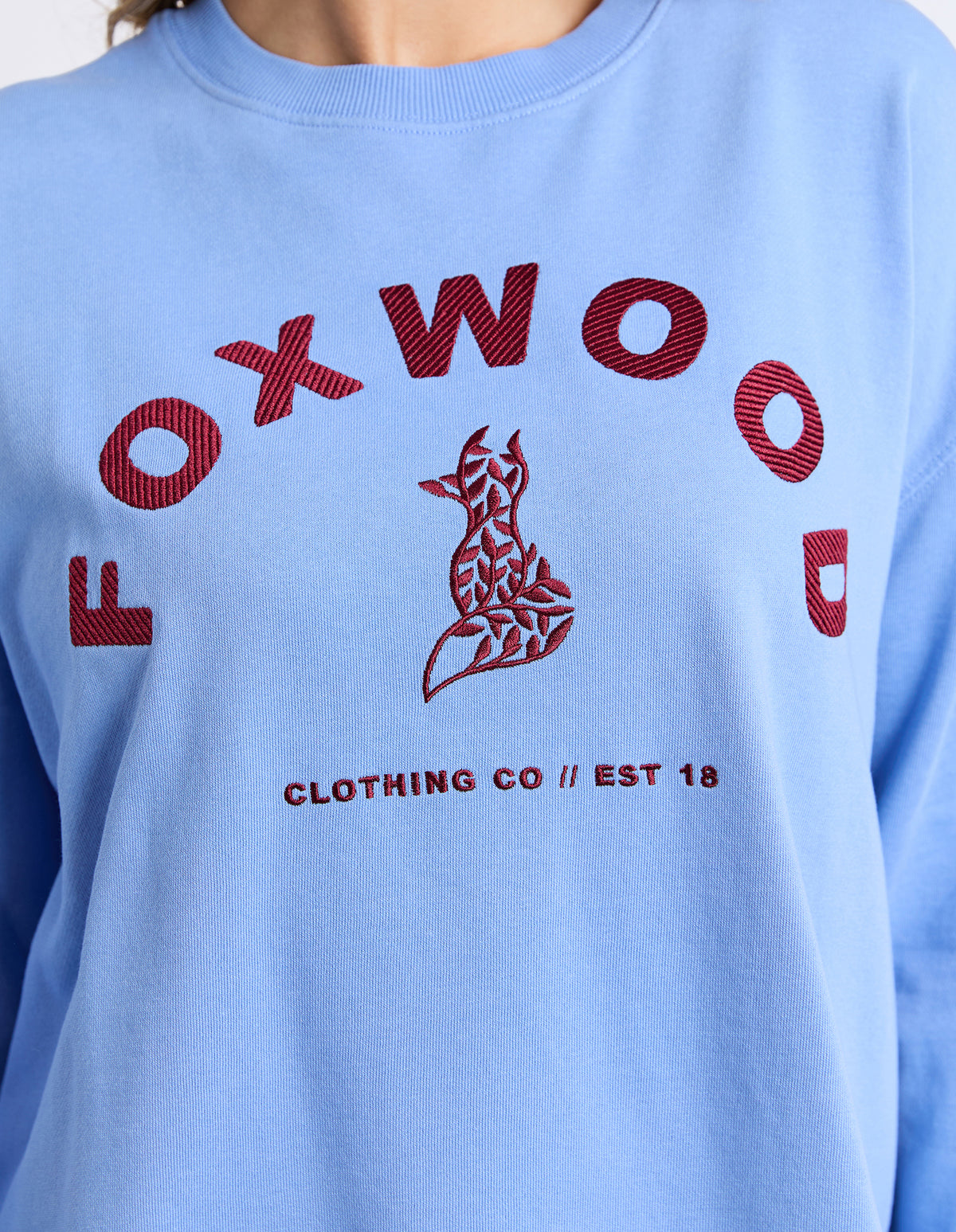 Foxwood Effortless Contrast Crew - Azurine Blue