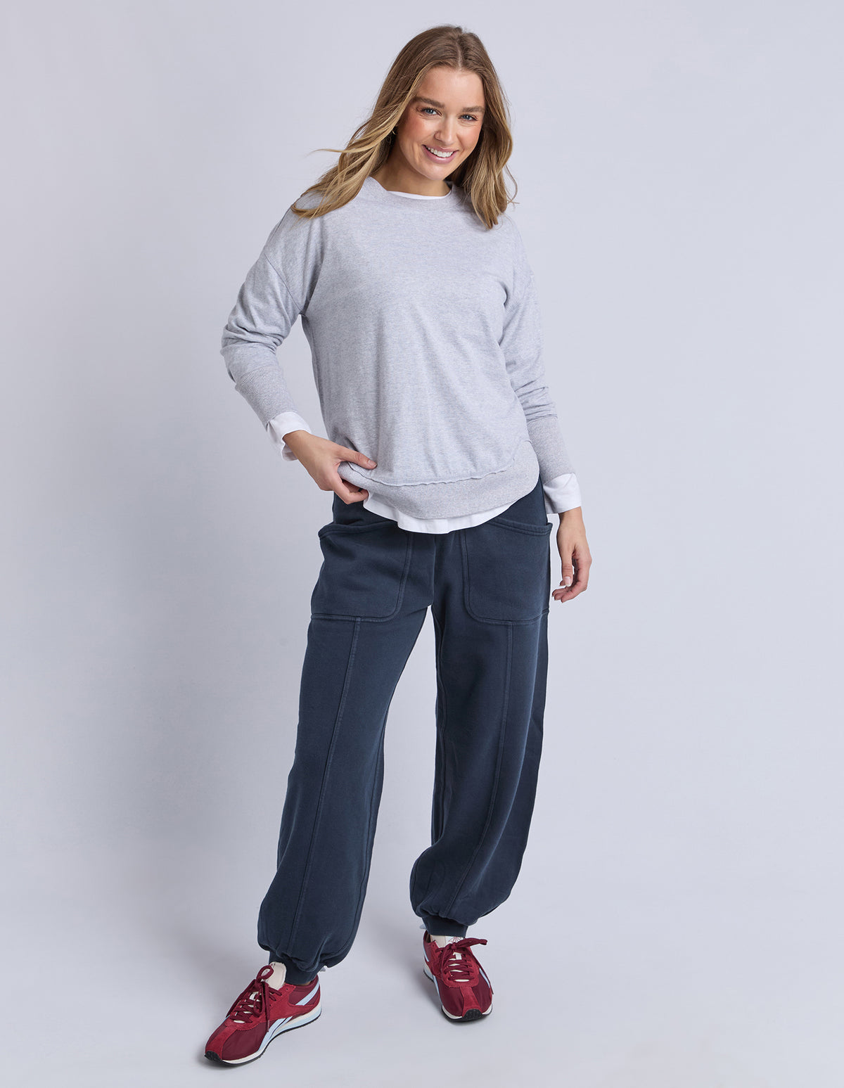 Foxwood Farrah L/S Top Grey Marle