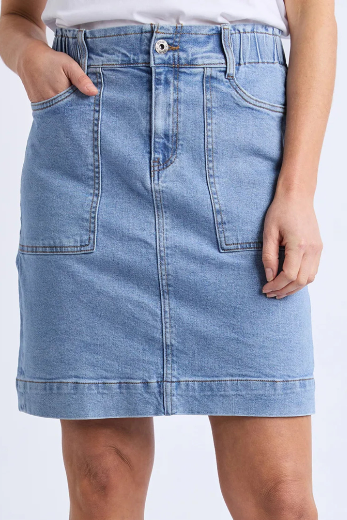 Elm Atlas Denim Skirt Blue