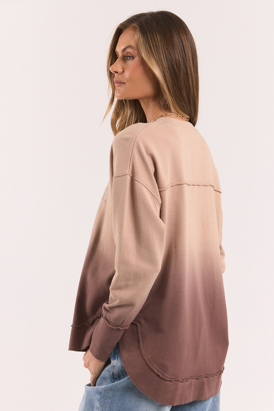 Foxwood Simplified Dip-Dye Crew Mocha Ombre