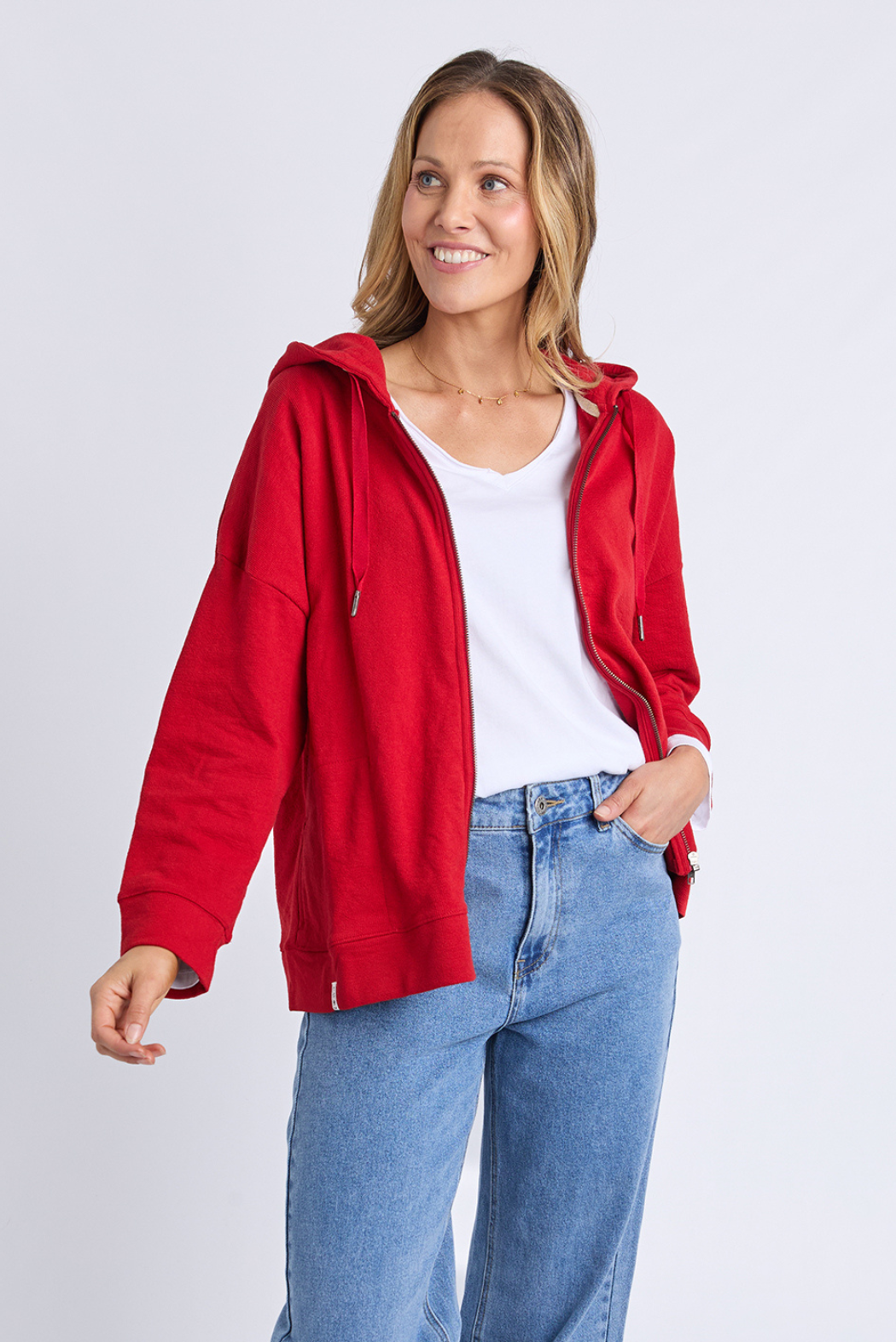 Elm Beachy Zip Hoodie Cranberry