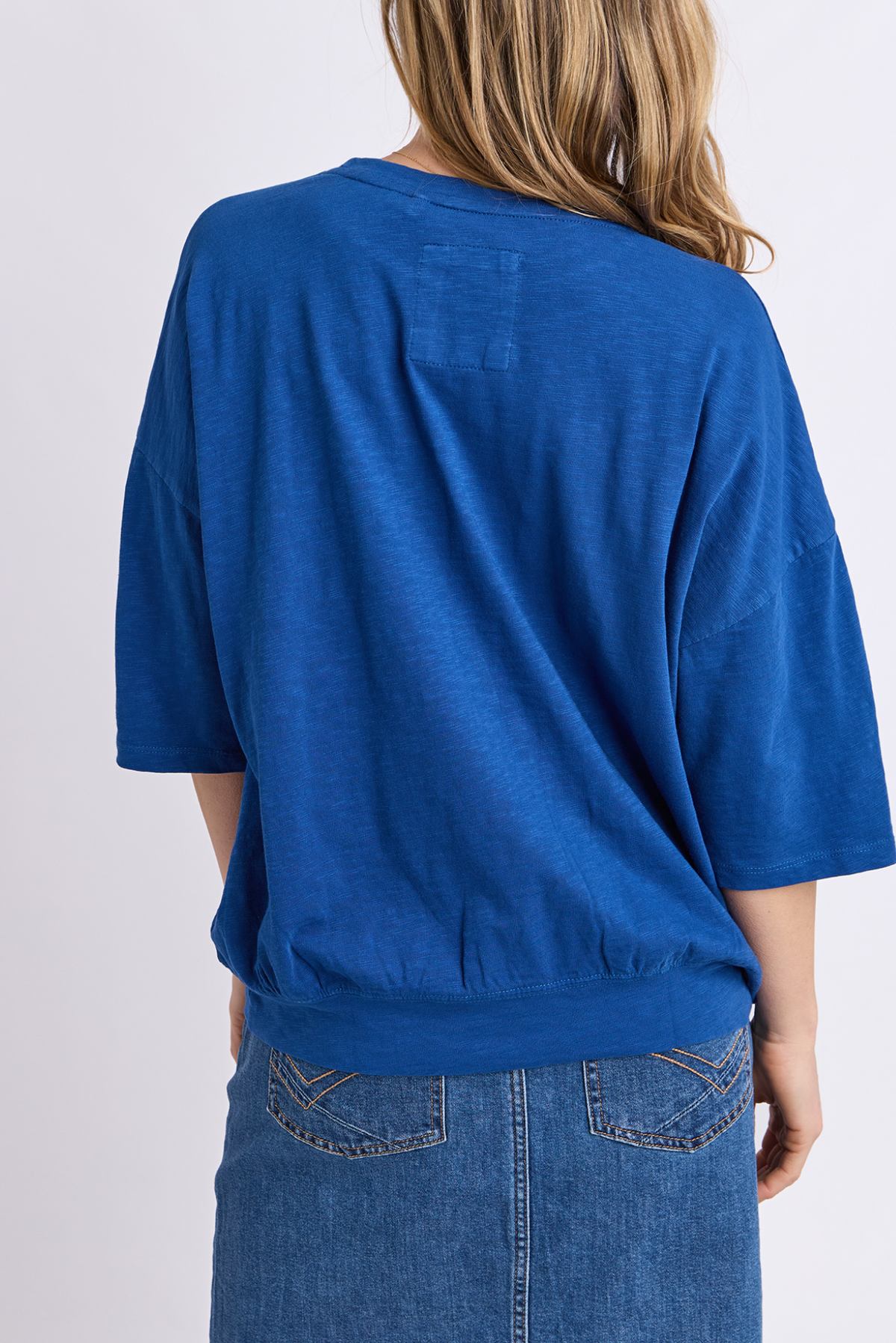 Elm Mazie Vee Neck Sweat Tonic Blue