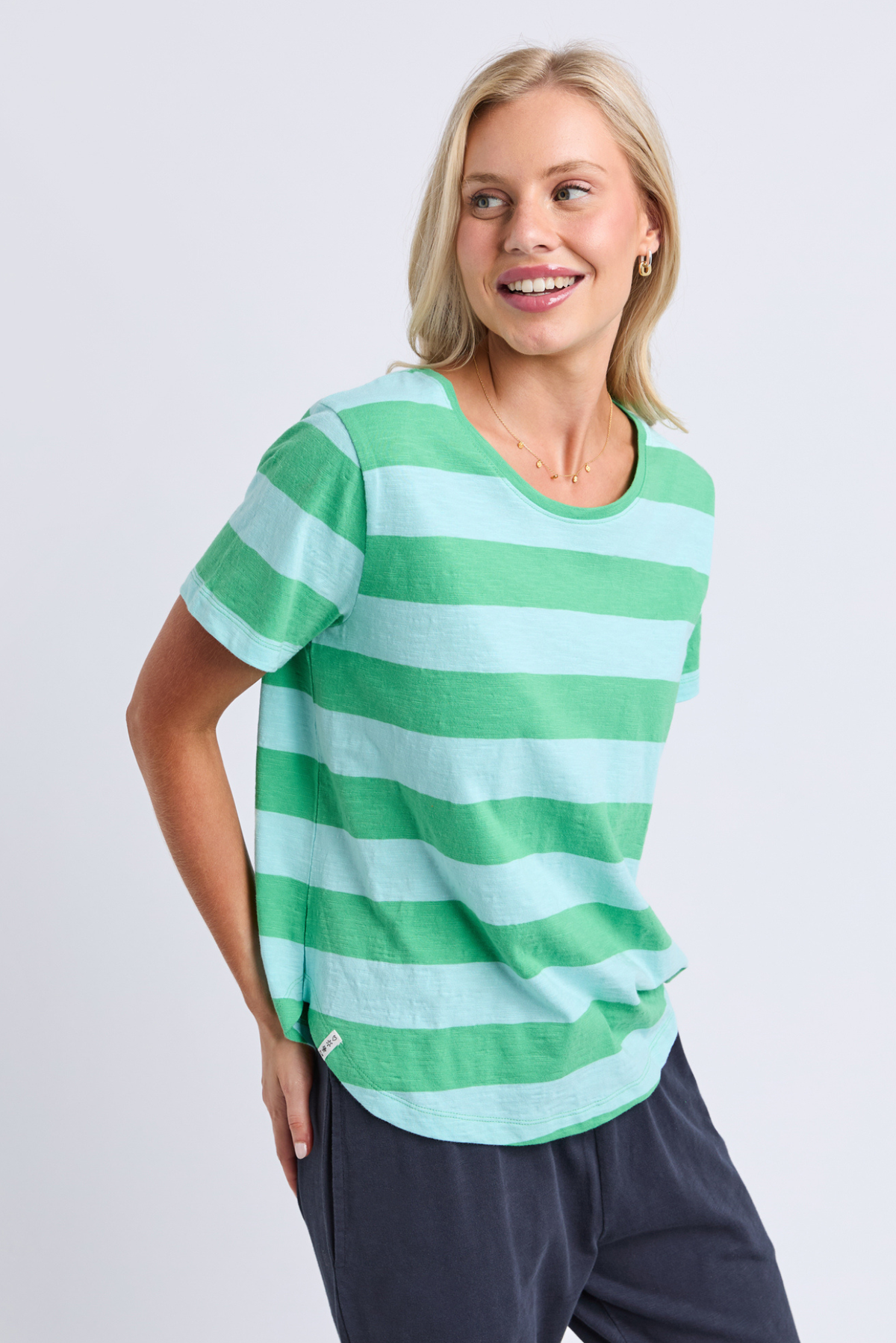 Elm Spritz Stripe Tee Blue Green