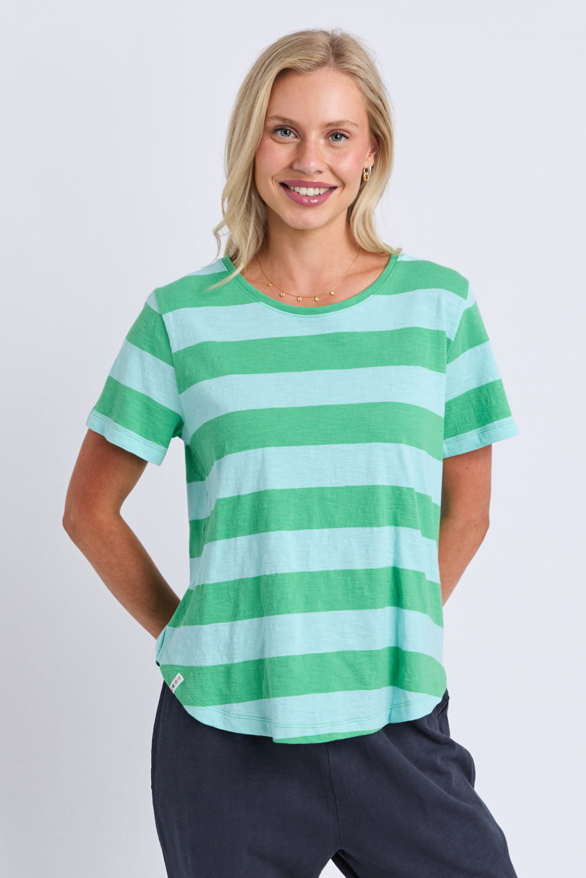Elm Spritz Stripe Tee Blue Green