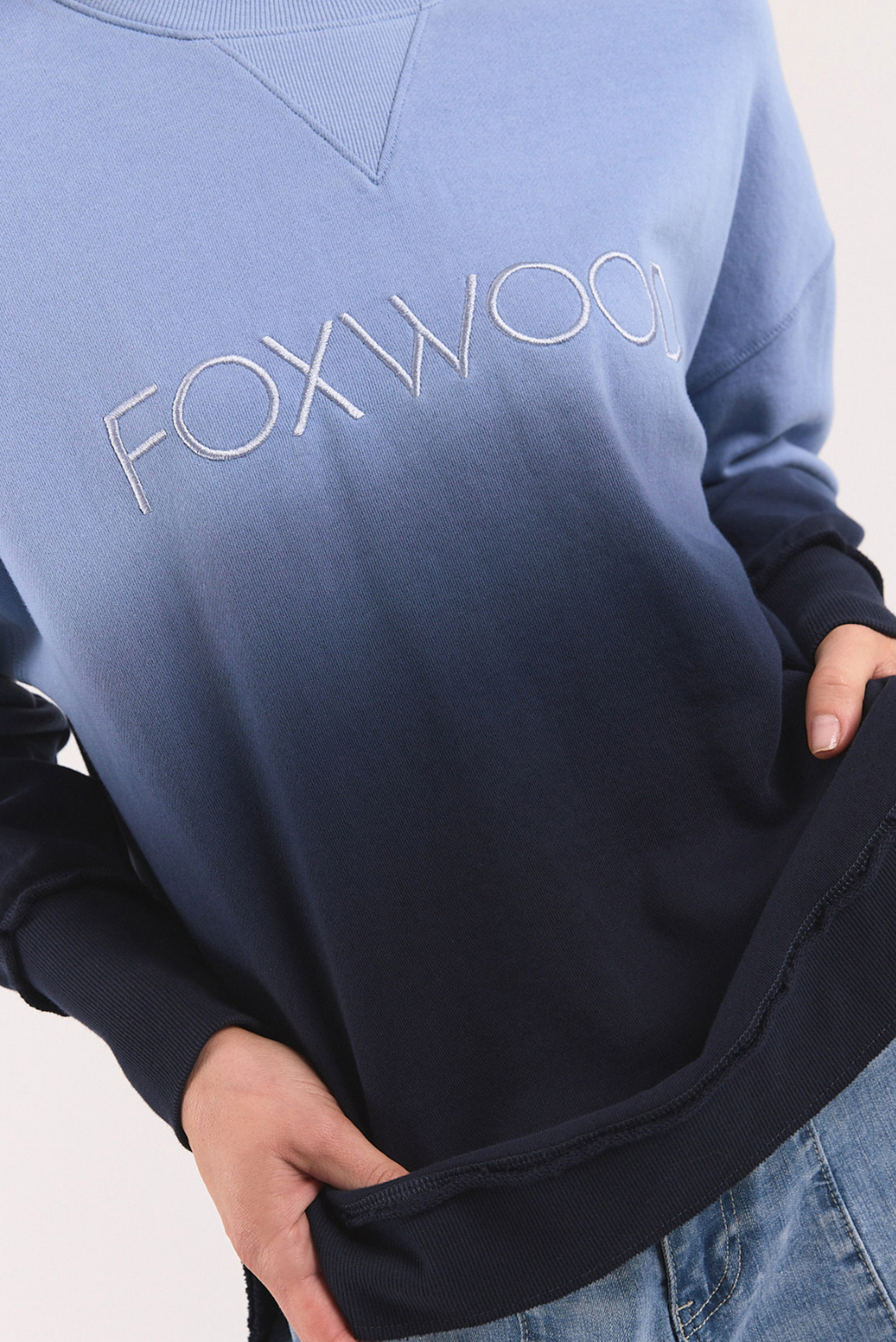 Foxwood Simplified Dip-Dye Crew Blue Ombre