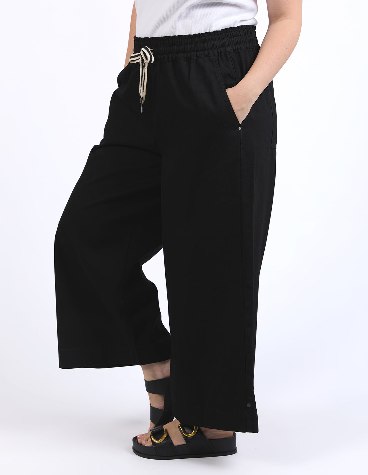 ELM Greta Wide Leg Pant-Black