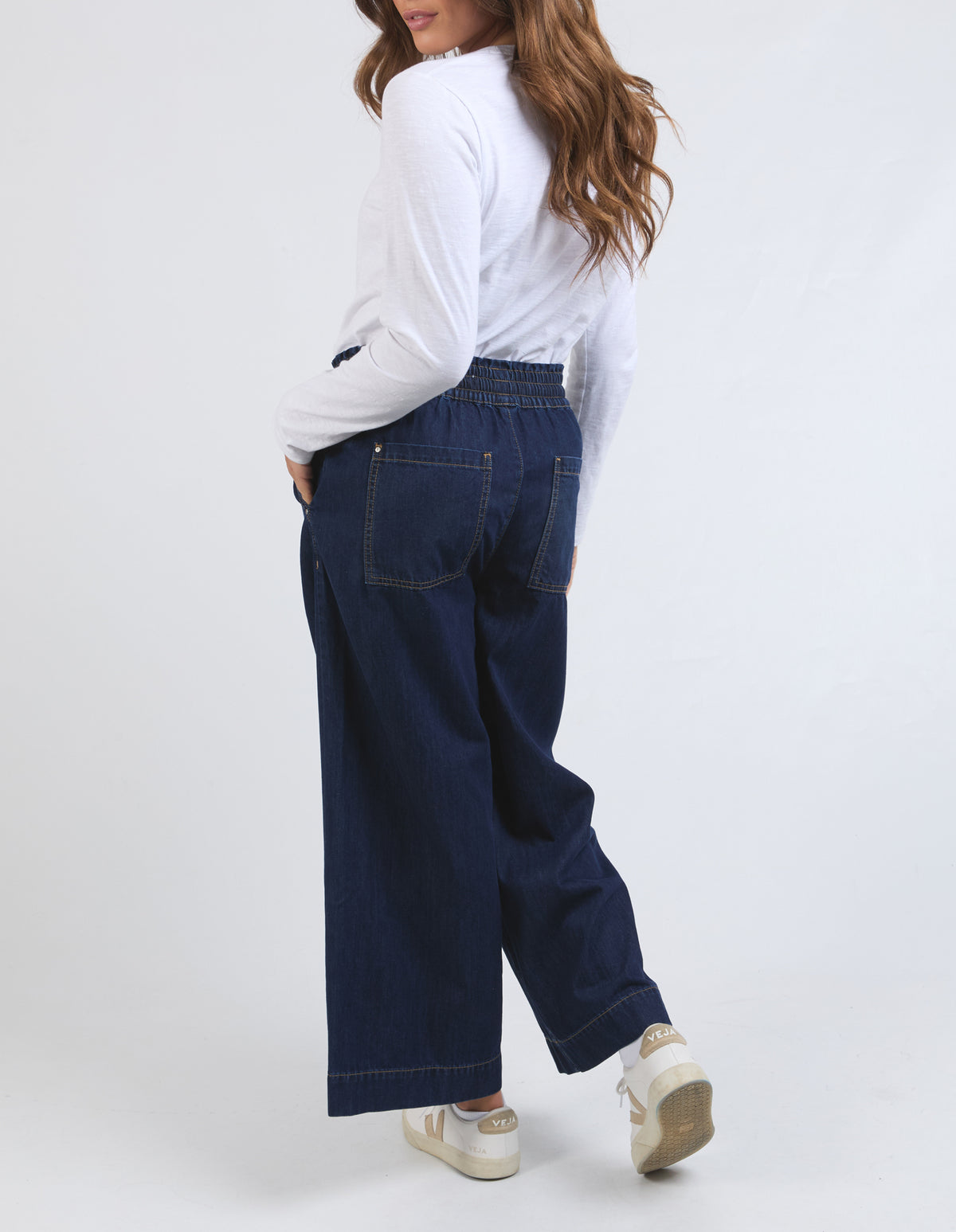 ELM Greta Wide Leg Pant-Dark Wash