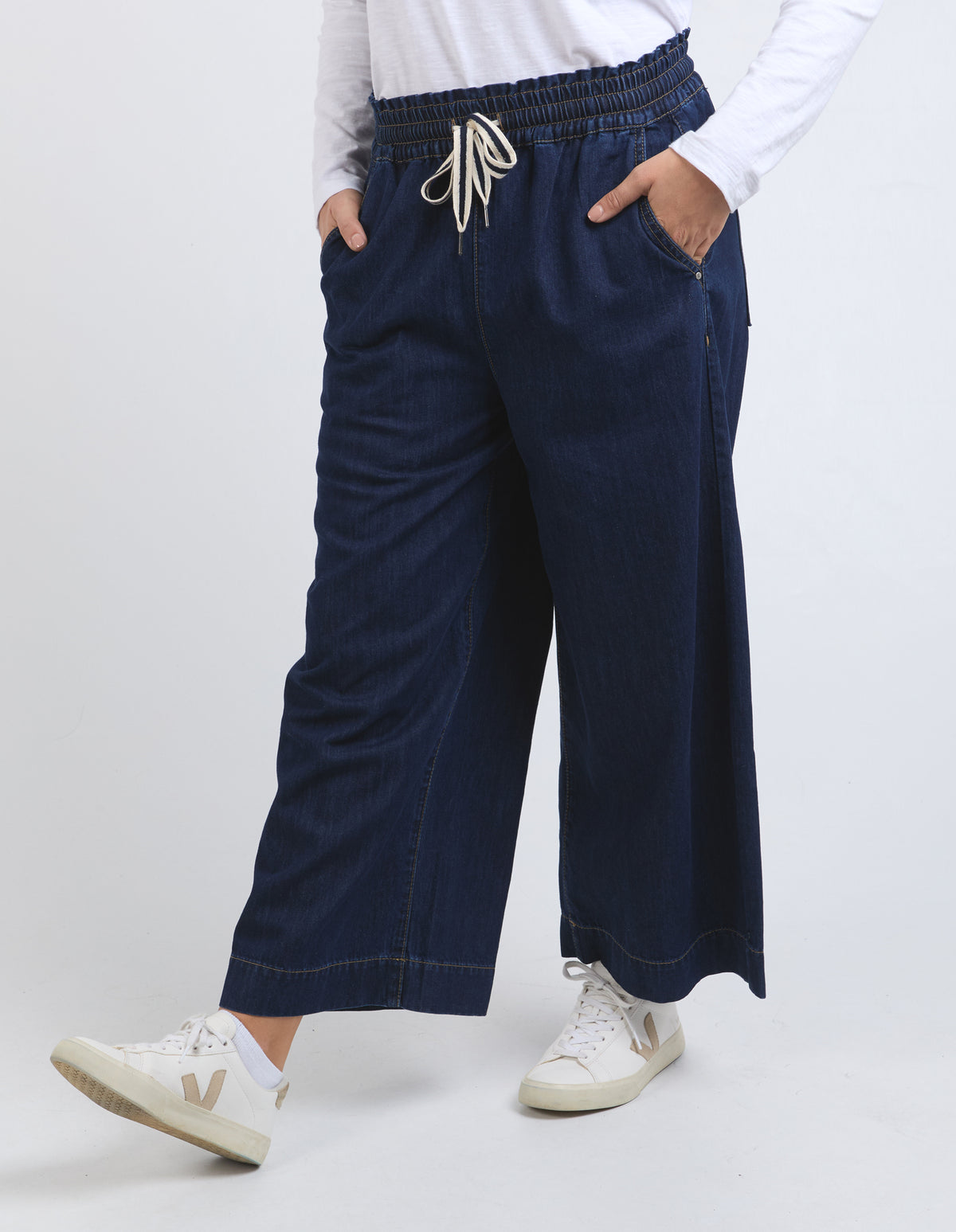 ELM Greta Wide Leg Pant-Dark Wash