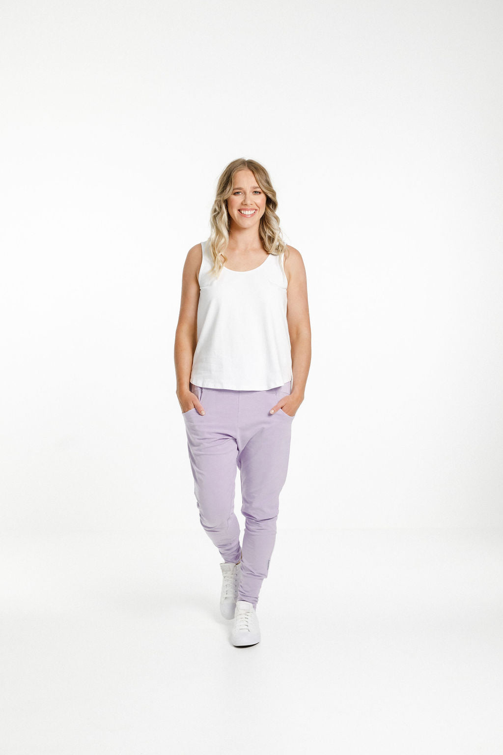 Home Lee Apartment Pants -Periwinkle with Stripe