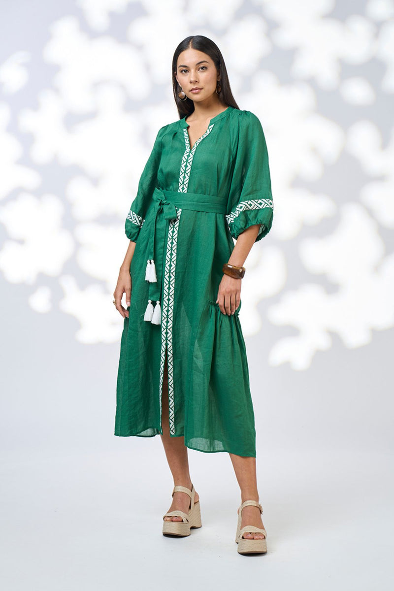Loobie's Story Maya Midi Dress- Palm Green
