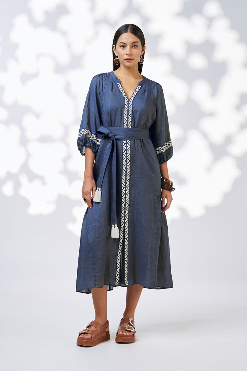 Loobie's Story Maya Midi Dress- Denim