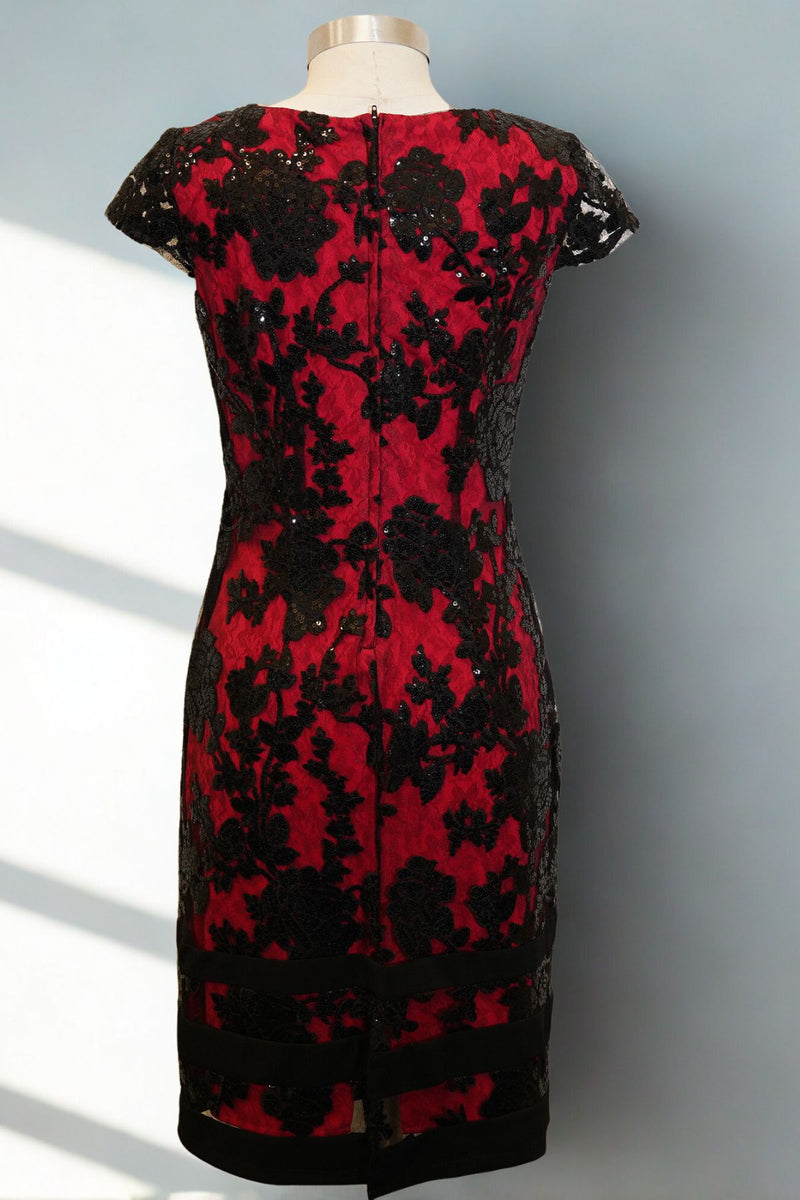 Mr K Midnight Rose Sequin Lace Midi Dress