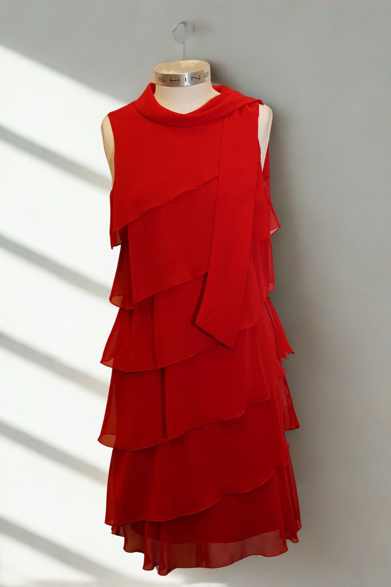 Mr K Asymmetric Layered Midi Dress