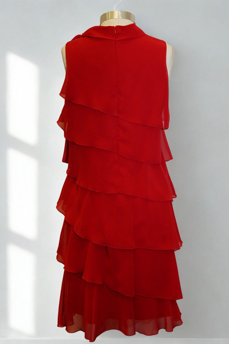 Mr K Asymmetric Layered Midi Dress