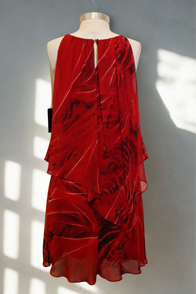 Mr K Scarlet Drift High Neck Mini Dress