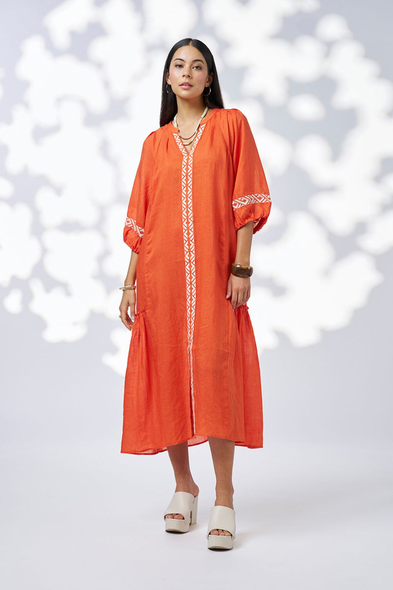 Loobie's Story Maya Midi Dress- Burnt Orange