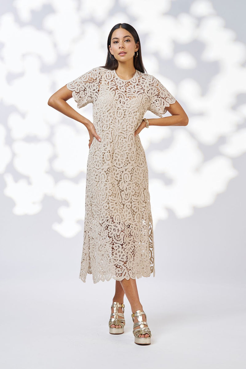 Loobie's Story Harlo Midi Dress-Stone