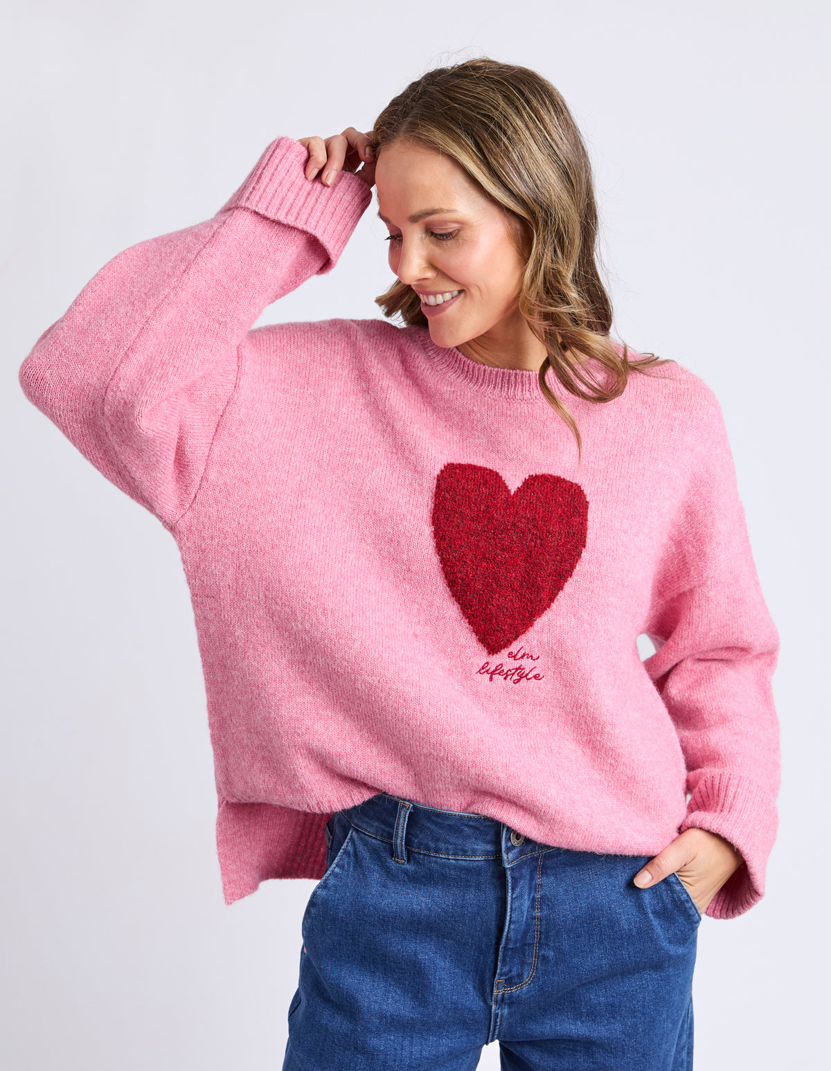 Elm Intersia Heart Knit