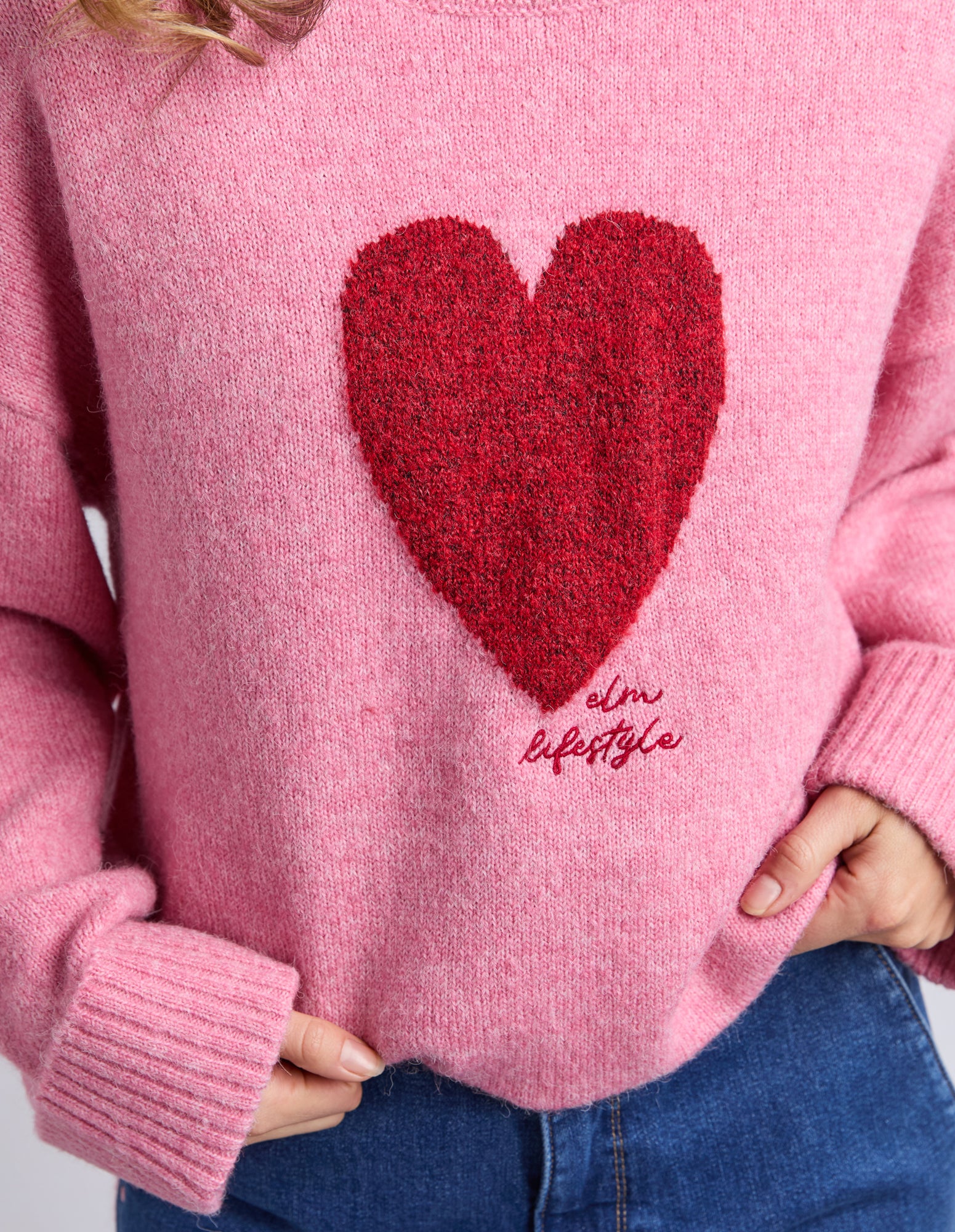Elm Intersia Heart Knit – ROSSELLINI + SHINE