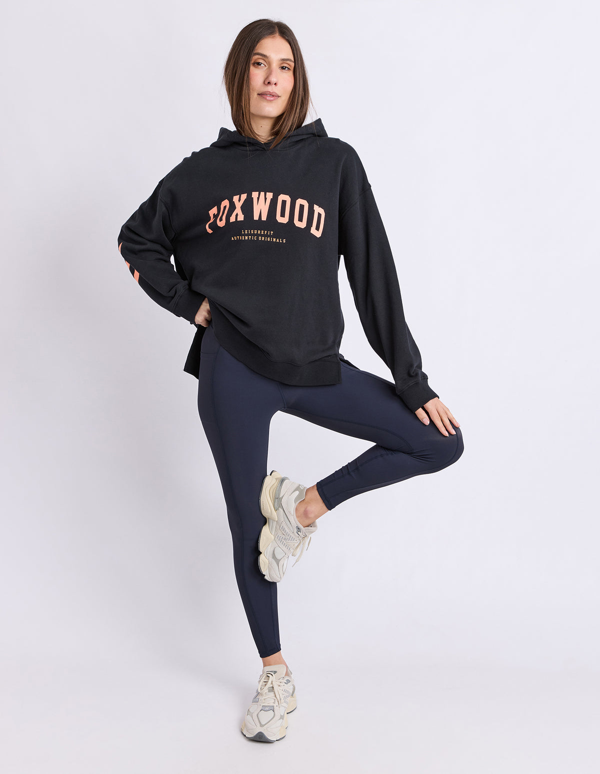 Foxwood Interval Hoodie Black Orange