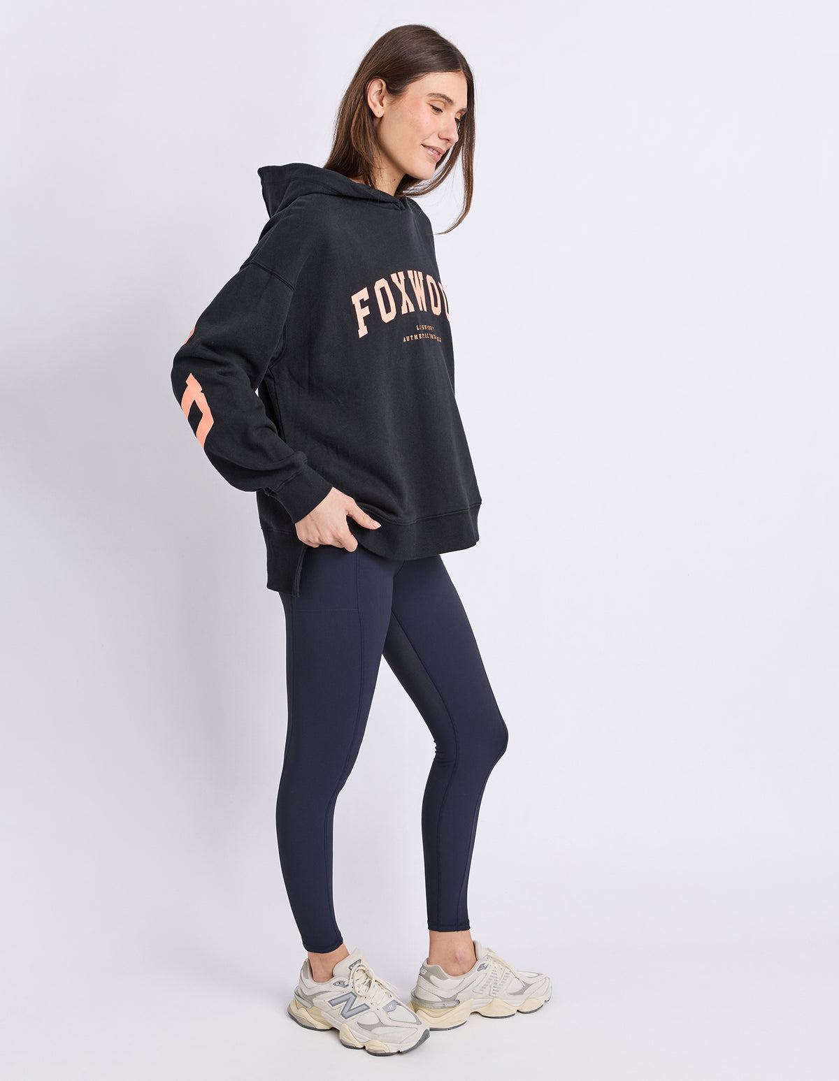 Foxwood Interval Hoodie Black Orange