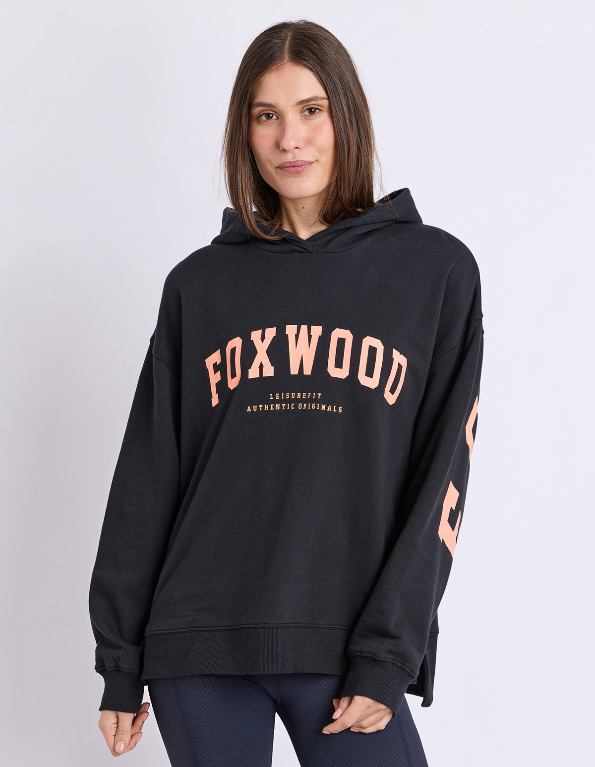 Foxwood Interval Hoodie Black Orange