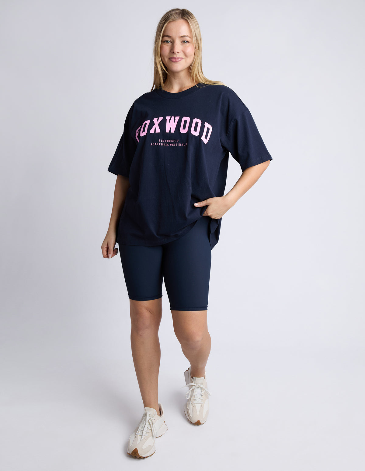 Foxwood Interval Tee Navy Pink