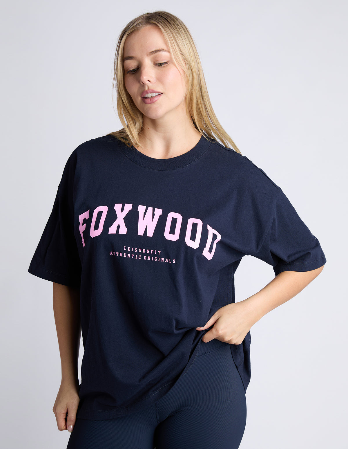 Foxwood Interval Tee Navy Pink
