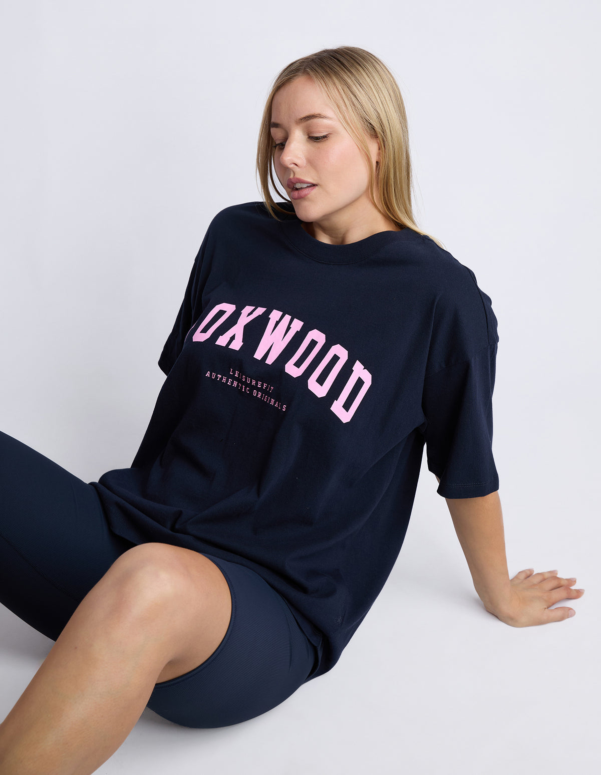 Foxwood Interval Tee Navy Pink