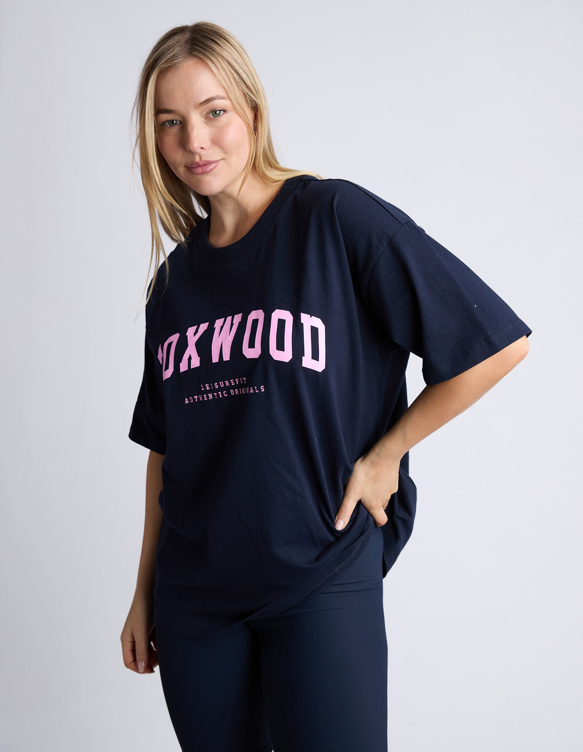 Foxwood Interval Tee Navy Pink