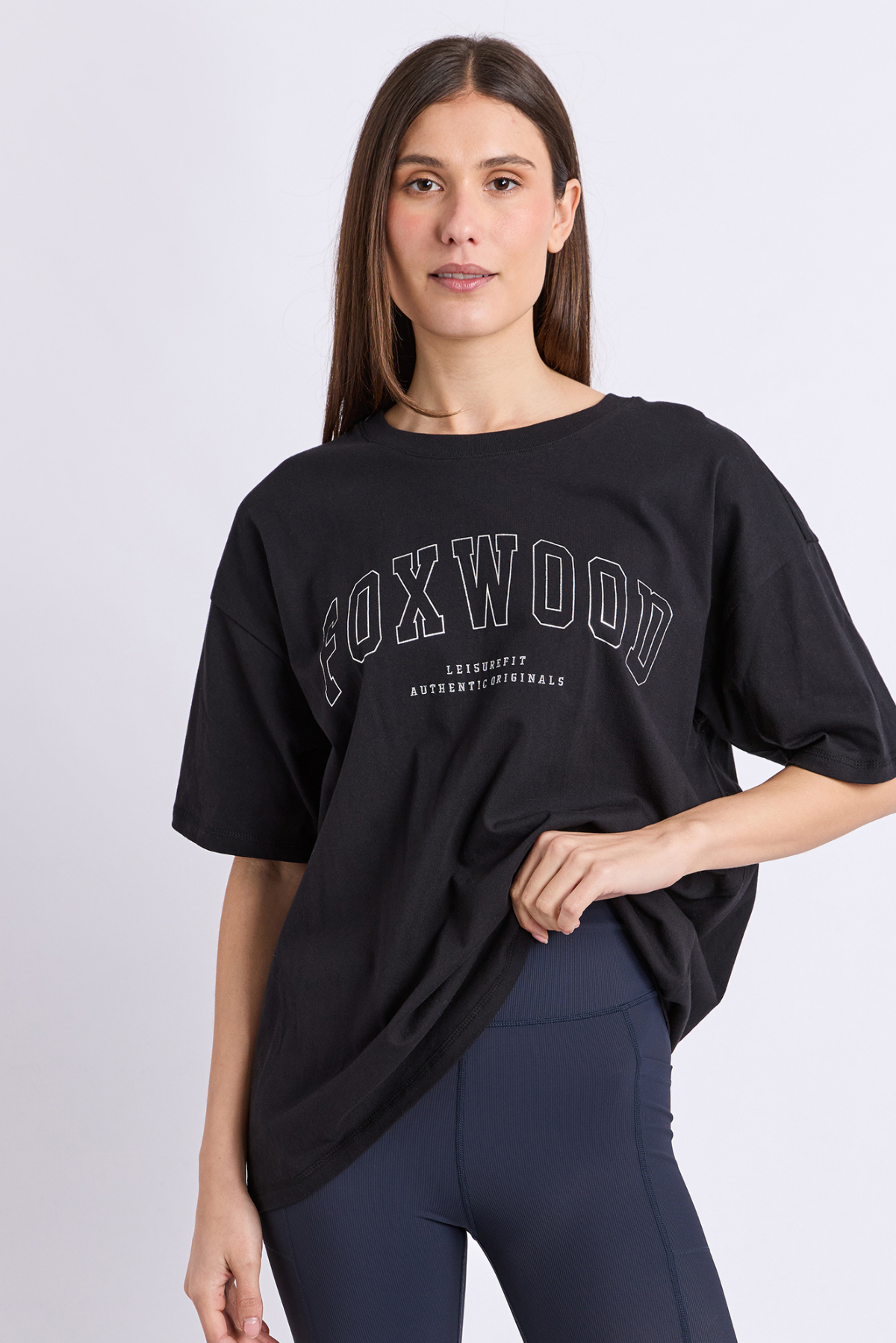 Foxwood Interval Metallic Tee Black -Silver
