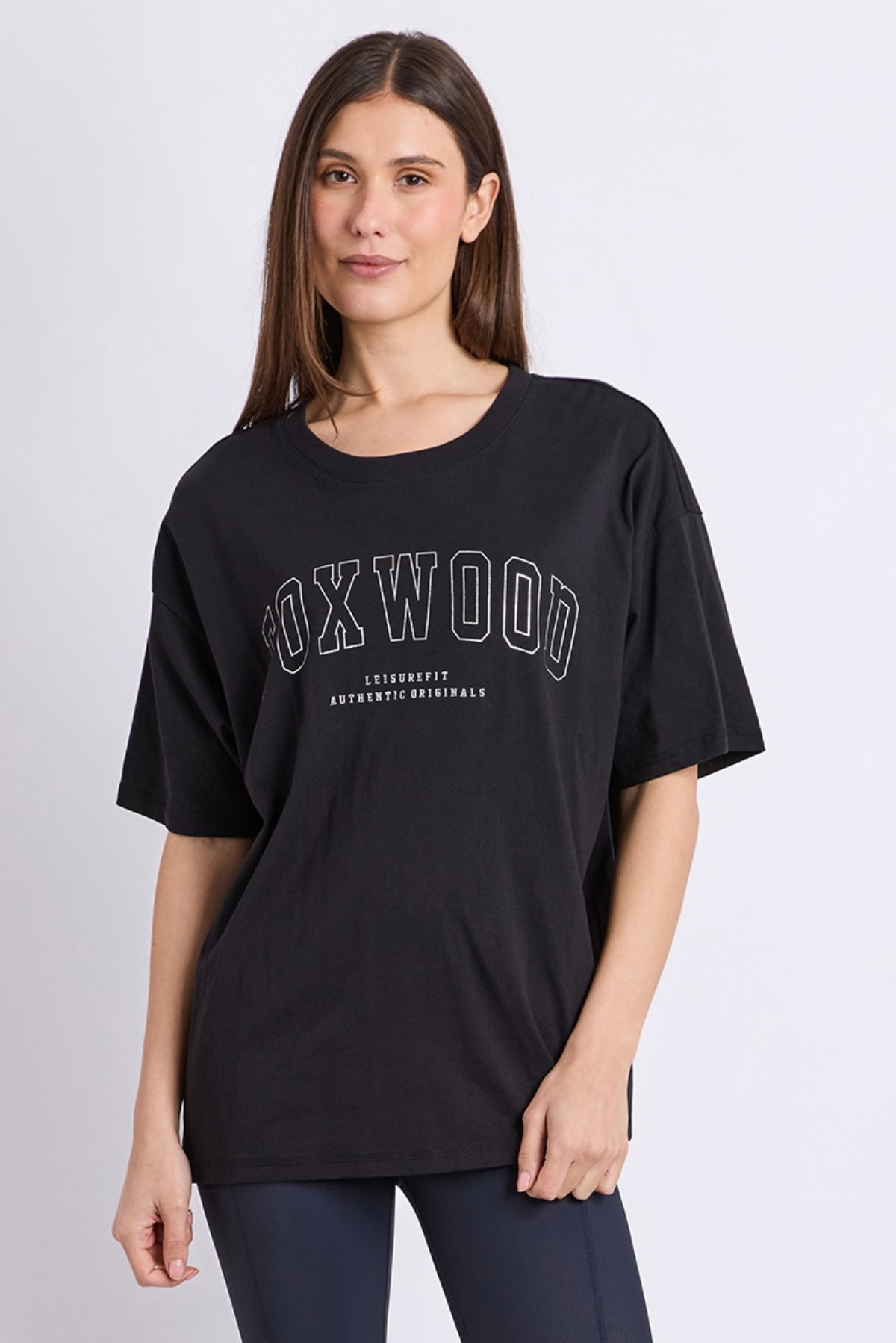 Foxwood Interval Metallic Tee Black -Silver